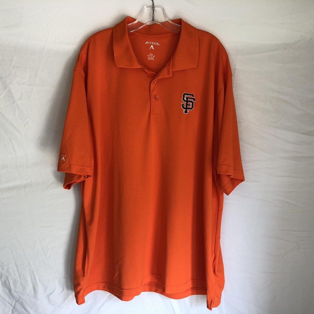 San Francisco Giants Shirt Mens 2XL Orange MLB Baseball Antigua Golf Polo